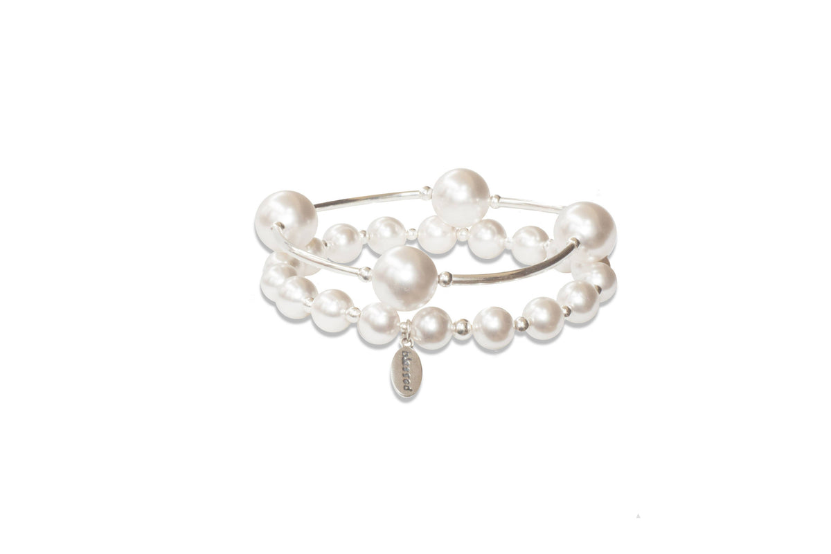 White Pearl Blessing Bracelet 12mm