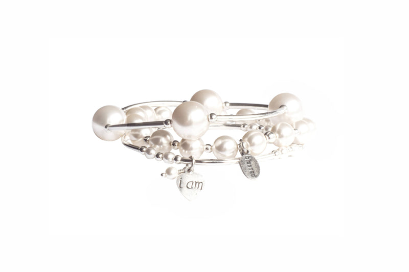 Intentional Bracelet in White Pearl