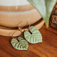 Philodendron Clay Earrings