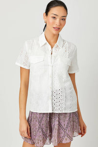 Eyelet Mixed Shirt