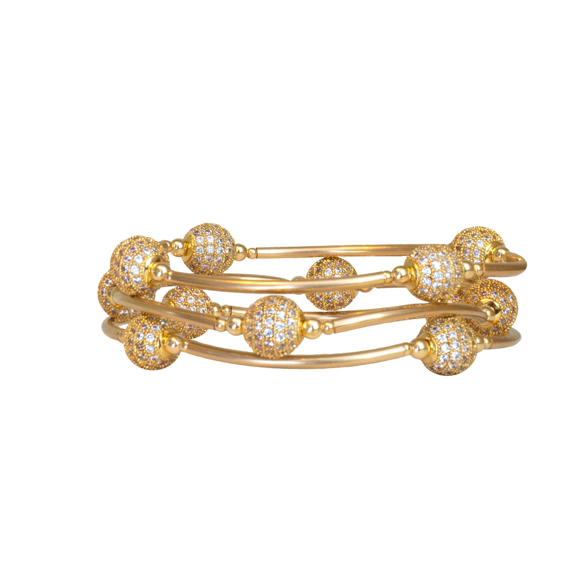 Crystal Pave Blessing Bracelet with Gold-filled Links