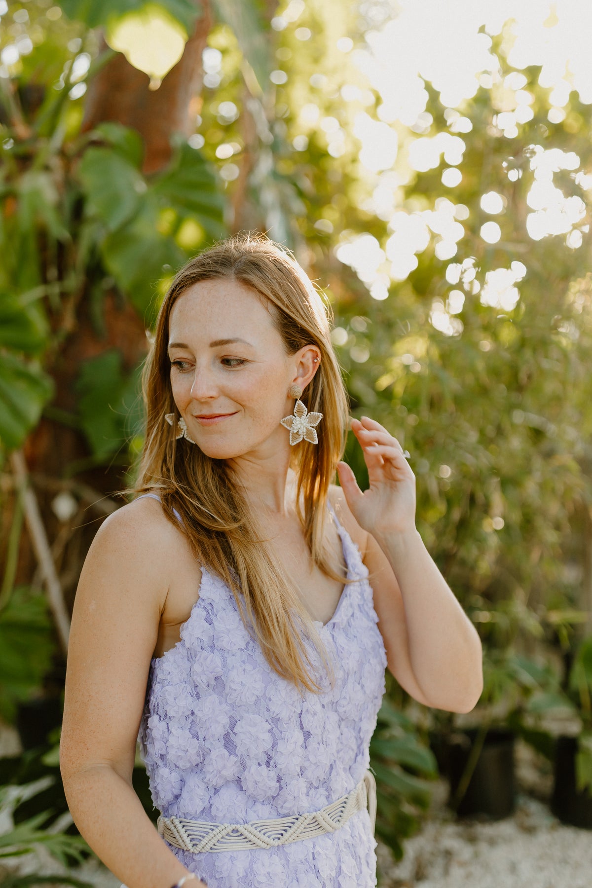 Flower Star Drop Earrings