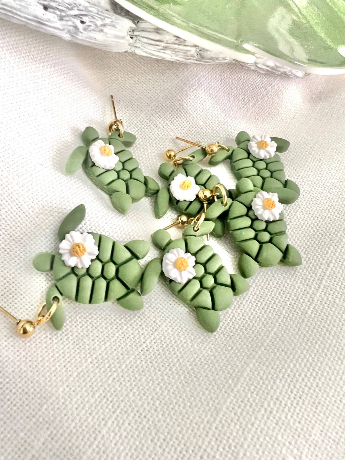 Polymer Clay Turtle Earrings