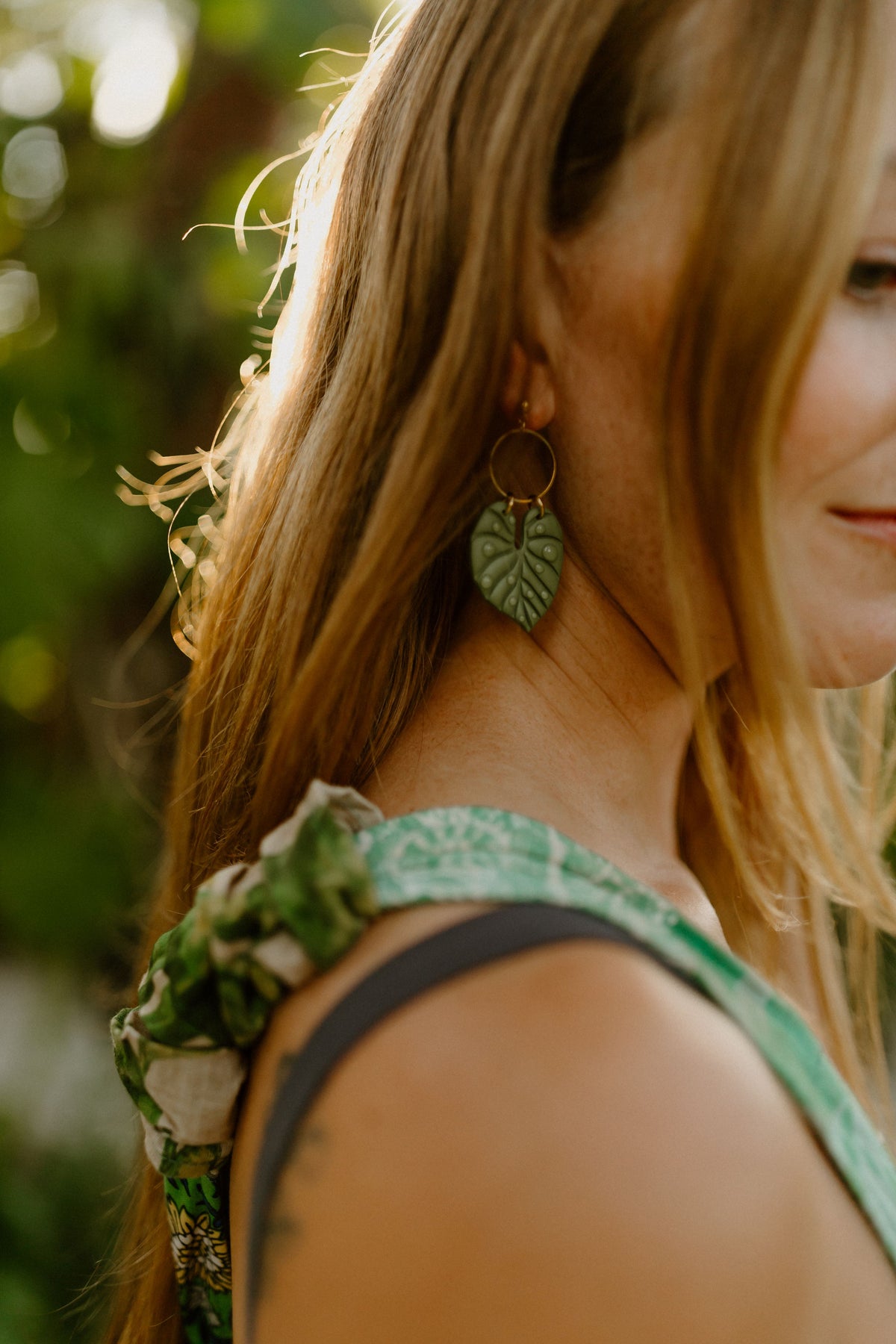 Philodendron Clay Earrings