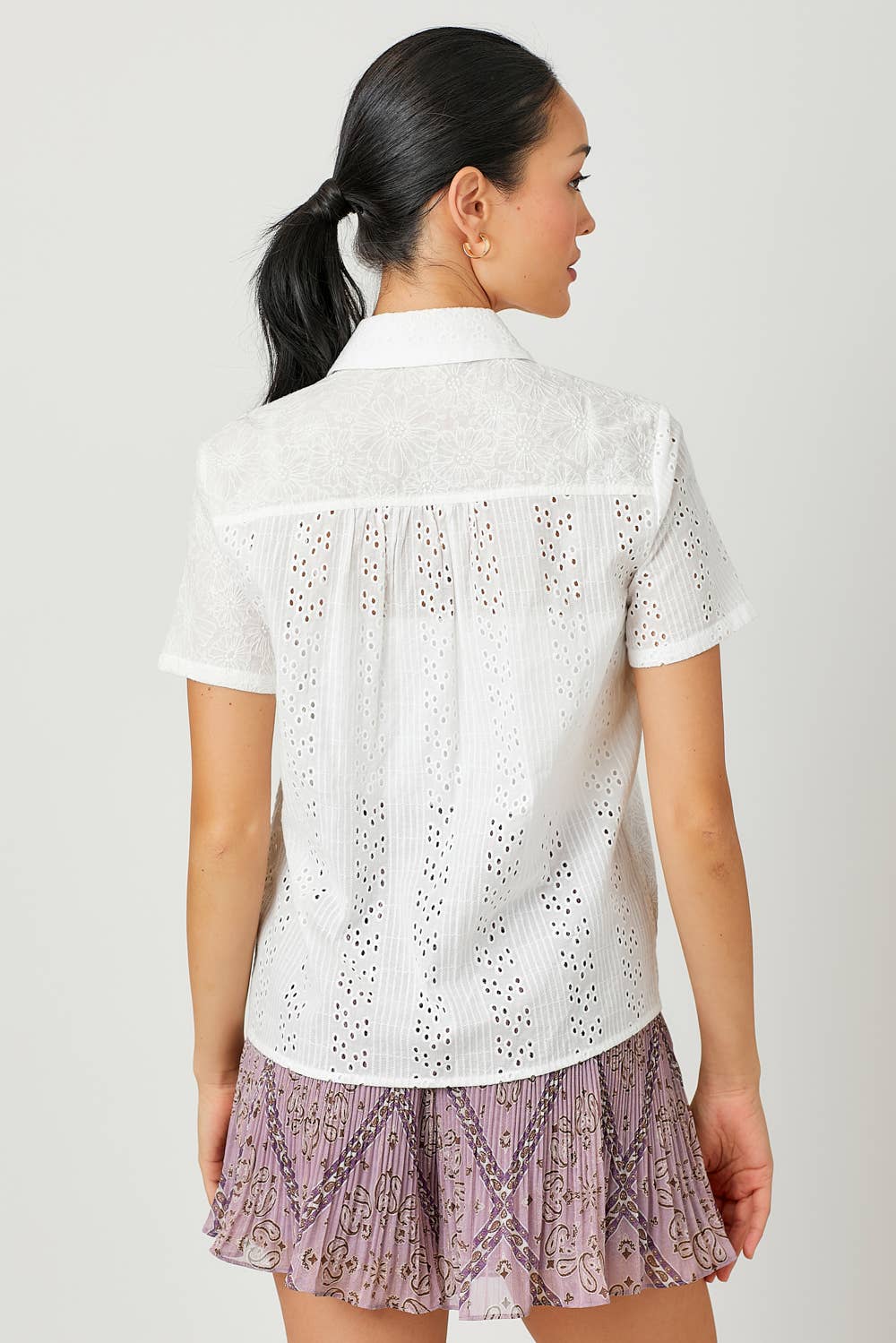 Eyelet Mixed Shirt