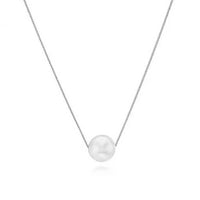 White Pearl Blessing Necklace In Sterling Silver