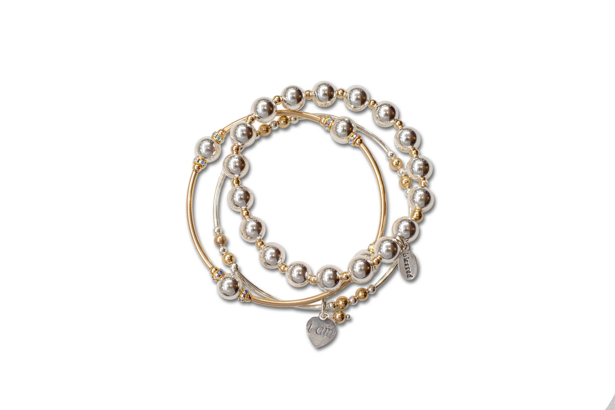 Count Your Blessings Bracelet in Sterling Silver and Gold Filled