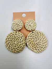 Rattan Disc Earrings