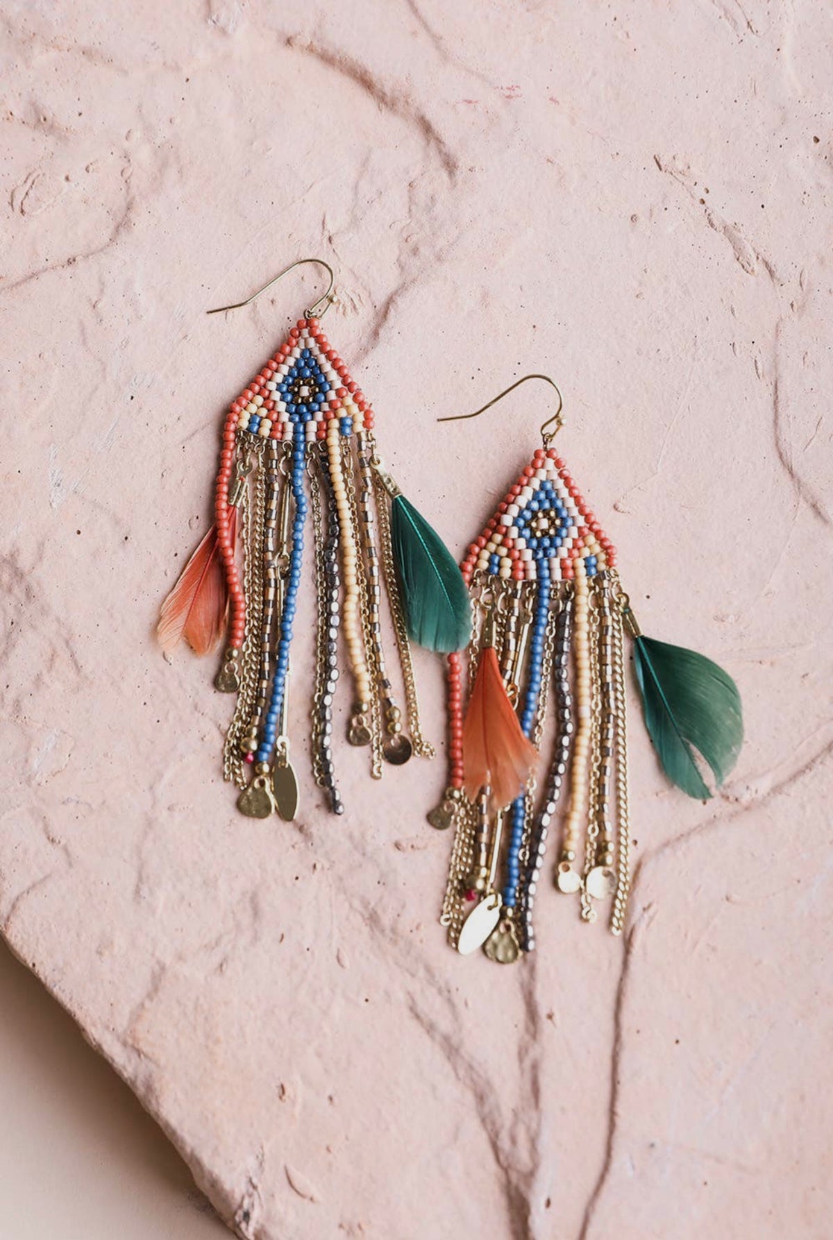 Feather Chain Earrings