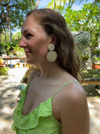 Rattan Disc Earrings