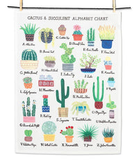 Succulent Alphabet Tea Towel