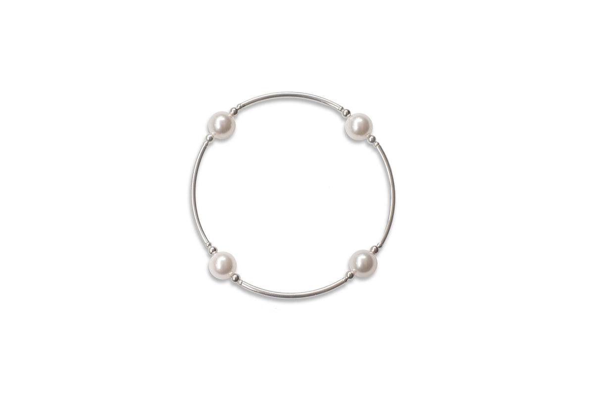 White Pearl Blessing Bracelet 8mm