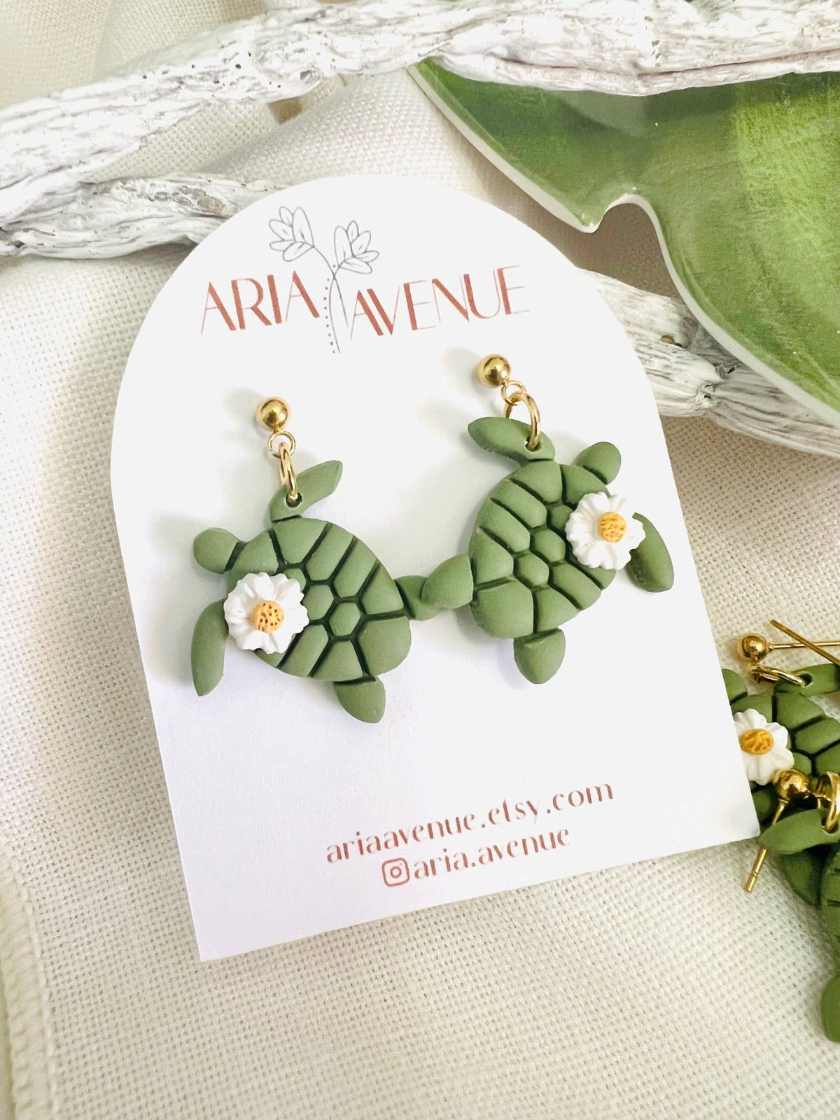 Polymer Clay Turtle Earrings