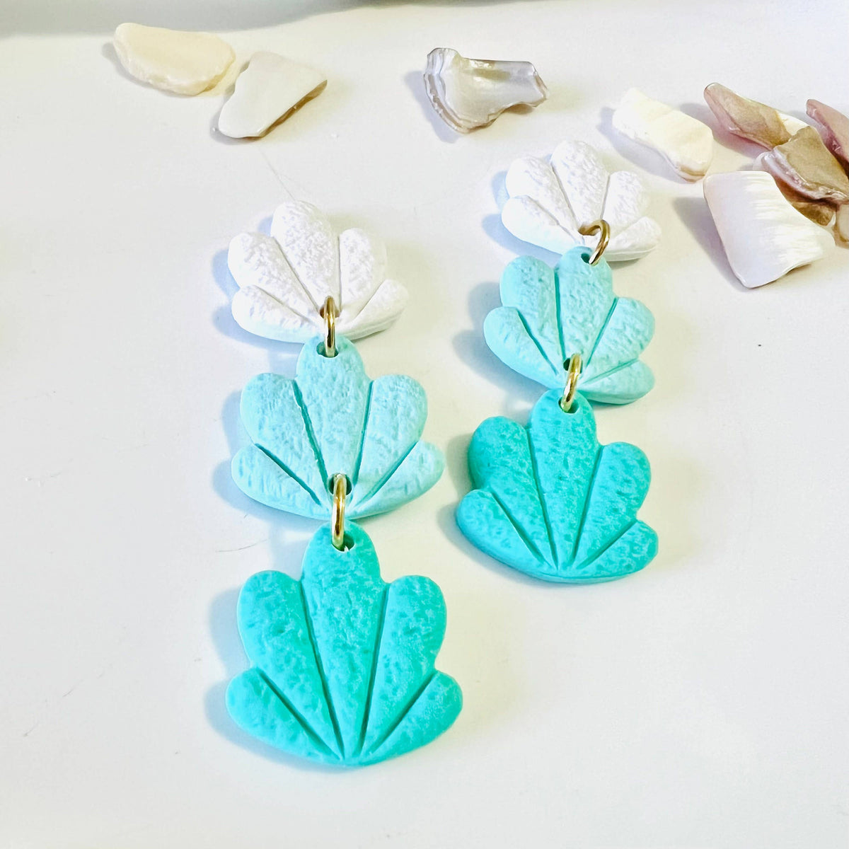 Polymer Clay Shell Earrings