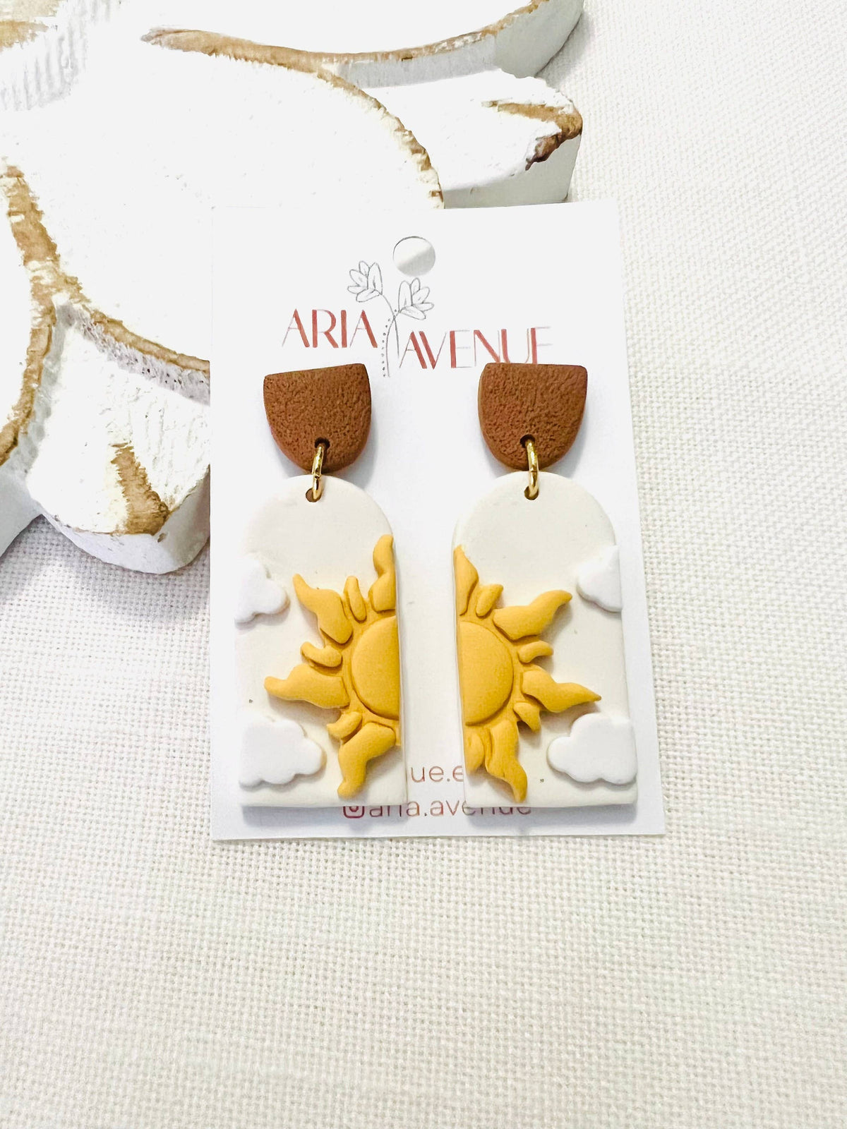 Polymer Clay Sun Earrings